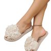 Women's Bow Summr Flat Sandals Open Toe Sandals Slip On Slides