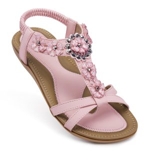 Flat Sandals for Women Dressy: Summer Comfortable Ankle Strap Womens Sandal