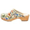 Bjork Maja Wood Open Back Leather Clogs