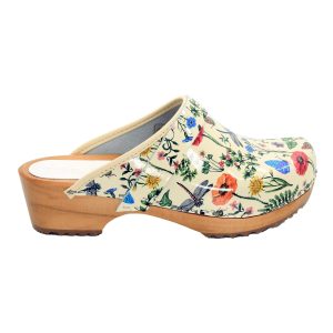 Bjork Maja Wood Open Back Leather Clogs