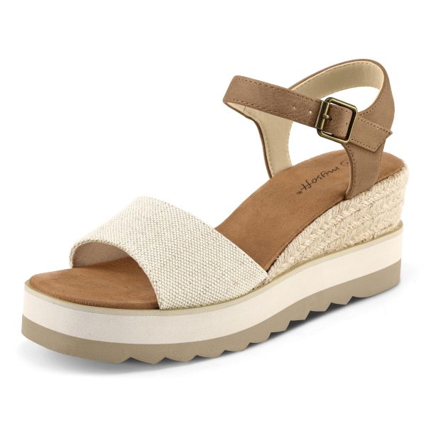 Womens Espadrille Wedge Sandals EVA Sole Platform Sandal Open Toe Ankle Strap Buckle Shoes
