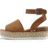 Topic Open Toe Buckle Ankle Strap Espadrilles Flatform Wedge Casual Sandal
