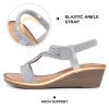 Wedge Sandals for Women Dressy: Low Wedge Sandals Women Comfortable Dressy Walking - Summer Casual Elastic Strappy Open Toe