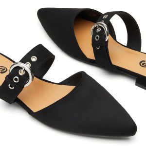 Mules for Women Adjustable Strap Pointed Toe Backless Loafer Shoes…