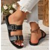 Women's Buckle Sandals Summer Slides Open Toe Beach Outdoor Sandal Shoes