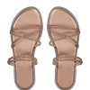Women's Rhinestone Strappy Open Toe Slide Sandals Slip on Casual Flat Sandals