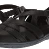 Womens Garrett Faux Leather Strappy Flat Sandals