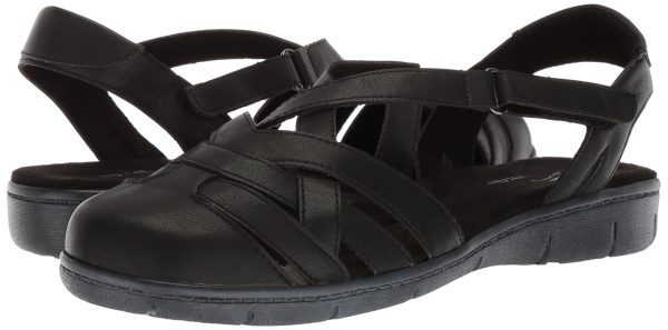 Womens Garrett Faux Leather Strappy Flat Sandals