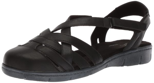 Womens Garrett Faux Leather Strappy Flat Sandals