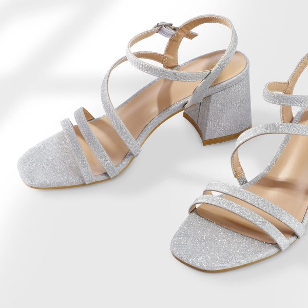 Women's Strappy Low Chunky Block Heel Sandals Open Toe Dress Shoes