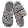 Womens Fuzzy Open-toe Slippers Soft Comfy Memory Foam Indoor House Shoes