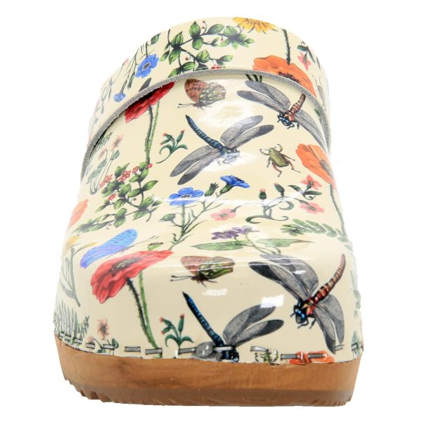 Bjork Maja Wood Open Back Leather Clogs