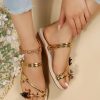 Women's Heart Decor Outdoors Flat Sandals Open Toe Summer Solid Plain Slide Sandals