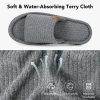 Women's Open Toe Slippers Soft Terry Cloth Indoor Slip on House Shoes