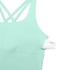 Womens Strappy Longline Sports Bra - Medium Impact Criss Cross Yoga Padded Workout Crop Top