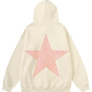 Star Hoodies Y2k Oversized Graphic Hoodies Aesthetic 90s Crewneck Sweatshirt Long Sleeve Pullover Tops