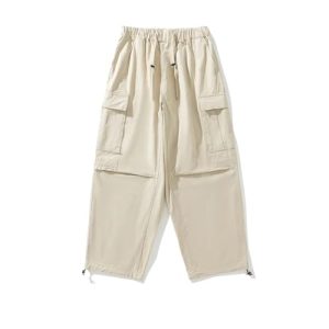 Men Japan Korean Streetwear Loose Casual Wide Leg Cargo Pants Trousers for Women Hop Harem Baggy