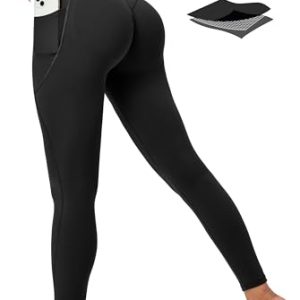 Scrunch Butt Lifting Leggings for Women Tummy Control No Front Seam Compression Workout Leggings with Pockets Yoga Pants