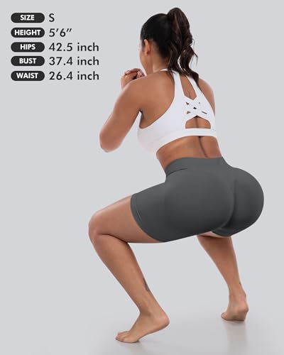 Workout Gym Biker Shorts, High Waisted Butt Lifting Scrunch Butt Sports Seamless Shorts Sets 4 Piece
