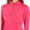 Women’s Long Sleeve Quarter-Zip Pullover – Lightweight, UPF 30+, Thumbholes & Reflective Cuff for Golf & Activewear
