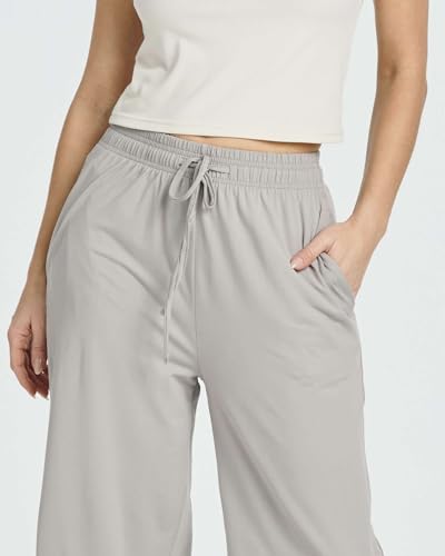 3 Pack: Women's Ultra-Soft Wide Leg Loose Capri Open Bottom Pants - Yoga Lounge Pockets(Available in Plus)