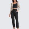 Womens Casual 7/8 Pants 25"- Lightweight Workout Outdoor Athletic Track Travel Lounge Joggers Pockets