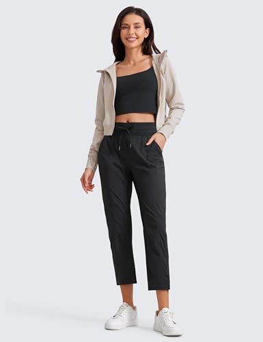 Womens Casual 7/8 Pants 25"- Lightweight Workout Outdoor Athletic Track Travel Lounge Joggers Pockets