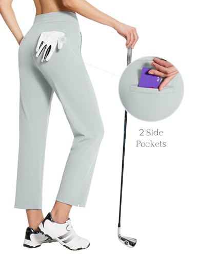 Women's Golf Pants with Pockets Petite Stretch Work Pant High Waisted Sweatpants for Travel Athletic