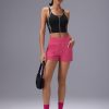 Freeleaf Broadway Womens Spaghetti Strap Dance Sports Bras, High Impact Crisscross Back, Padded Yoga Workout Tank Top