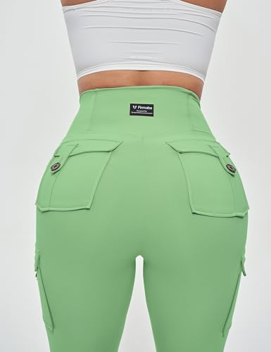 Women’s Active wear Leggings, High Waist Cargo Pockets Design, Squat-Proof and Non See-Through Pants for Workout, Yoga, Running,