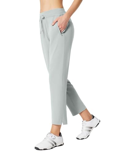 Women's Golf Pants with Pockets Petite Stretch Work Pant High Waisted Sweatpants for Travel Athletic