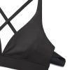 Butterluxe Deep V-Neck Sports Bras for Women - Spaghetti Strap Criss Cross Padded Top Low Coverage Wireless Yoga
