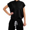Scrubs for Women Scrub Sets, Slim Scrubs Stretch Top & Jogger Scrub Pants with Multi Pocket Yoga Waistband