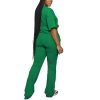 Women 2 Piece Outfits Short Sleeve Top and Flare Pants Lounge Sets Tracksuit