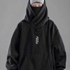 Streetwear Men's Oversized Heavyweight Hoodie with Neck Gaiter
