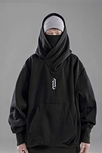 Streetwear Men's Oversized Heavyweight Hoodie with Neck Gaiter