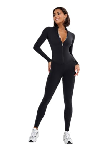 One Piece Workout Jumpsuits for Women - Athletic Romper Jumpsuit with Tummy Control and Butt Lifting for Yoga, Gym