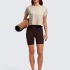 Women's Pima Cotton Workout Short Sleeve Shirts Loose Athletic Crop Tops Gym Casual Cropped T-Shirt