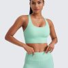 Womens Strappy Longline Sports Bra - Medium Impact Criss Cross Yoga Padded Workout Crop Top