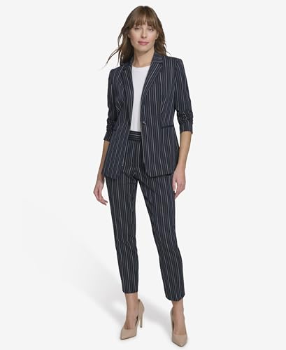 Women's Pinstripe Puff Sleeve Blazer