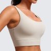 Butterluxe Womens U Back Sports Bra - Scoop Neck Padded Low Impact Yoga Clothes Workout Crop Top with Built in Pads