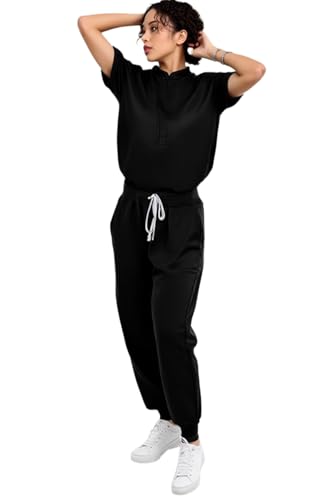 Scrubs for Women Scrub Sets, Slim Scrubs Stretch Top & Jogger Scrub Pants with Multi Pocket Yoga Waistband