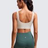 Butterluxe Womens U Back Sports Bra - Scoop Neck Padded Low Impact Yoga Clothes Workout Crop Top with Built in Pads