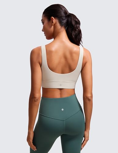 Butterluxe Womens U Back Sports Bra - Scoop Neck Padded Low Impact Yoga Clothes Workout Crop Top with Built in Pads