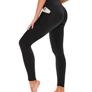 High Waisted Leggings for Women - No See Through Tummy Control Cycling Workout Yoga Pants with Pockets Reg & Plus