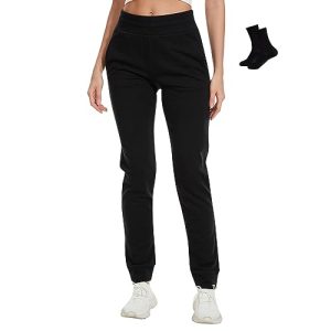 Women's Merino Wool Jogger Pant Thermal Sweatpant for Running Breathable Wicking Anti-Odor