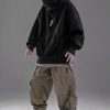 Streetwear Men's Oversized Heavyweight Hoodie with Neck Gaiter
