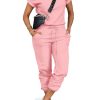 31IZ4acuYKL.jpg Women's 2 Piece Outfits Tracksuit Sets Short Sleeve Tops Jogger Pants with Pockets