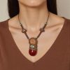 Original handmade soft ceramic crystal stone necklace, beautiful pendant necklace for both men and women, natural crystal