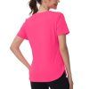 Womens Workout Tops Short Sleeve T Shirts Moisture Wicking Yoga Gym Running Hiking V Neck Athletic Tee